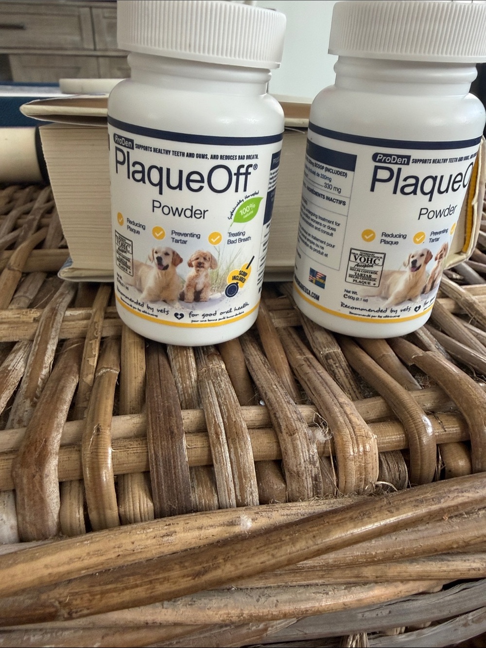 PlaqueOff Powder Dental Supplement for Dogs - White